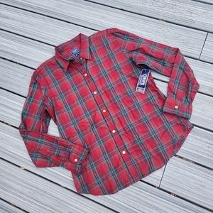 NWT Chaps plaid button up top
